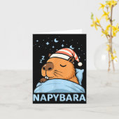 Cute Sleepy Capybara Funny Napybara Pajamas  Karte (Gelbe Blume)