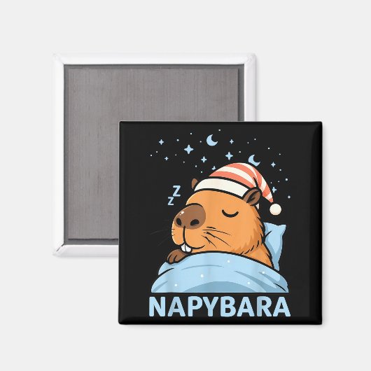 Cute Sleepy Capybara Funny Napybara Pajamas  Magnet (Vorderseite/Rückseite)
