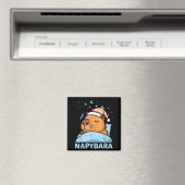 Cute Sleepy Capybara Funny Napybara Pajamas Magnet (In Situ (Geschirrspüler))