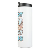 Cute Sleepy Cat "Energy Saving" Quote Thermosbecher (Nach rechts gedreht)