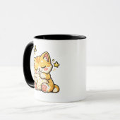 Cute Sleepy Cat Pillow Tasse (Vorderseite Links)