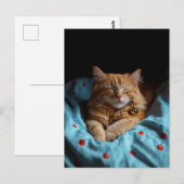 Cute Sleepy Ginger Kitty  Postkarte (Vorne/Hinten)