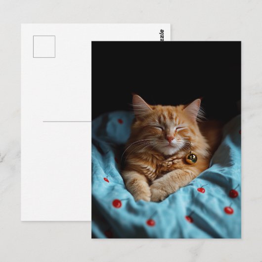 Cute Sleepy Ginger Kitty  Postkarte (Vorne/Hinten)