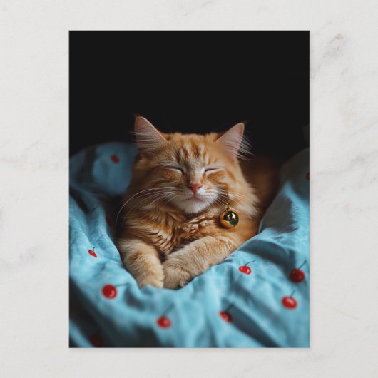 Cute Sleepy Ginger Kitty  Postkarte (Vorderseite)