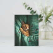 Cute Sleepy Ginger Kitty  Postkarte (Stehend Vorderseite)