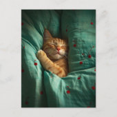 Cute Sleepy Ginger Kitty  Postkarte (Vorderseite)
