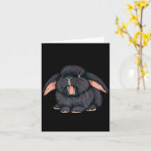 Cute Sleepy Holland Lop Rabbit Yawn Black Bunny Wa Karte (Gelbe Blume)