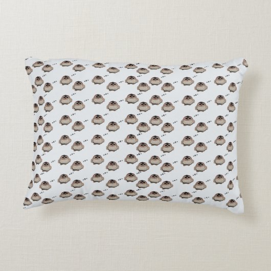 Cute Sleepy Owl Pattern Throw Pillow Dekokissen (Rückseite)