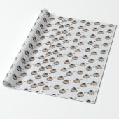 Cute Sleepy Owl Pattern Wrapping Paper Geschenkpapier (Ungerollt)