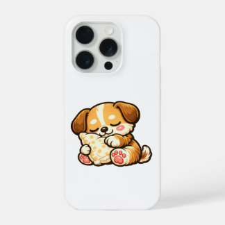 Cute Sleepy Puppy with Pillow iPhone 15 Pro Hülle