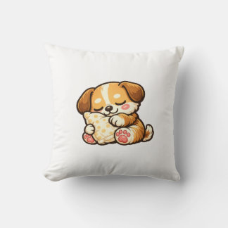 Cute Sleepy Puppy with Pillow Kissen