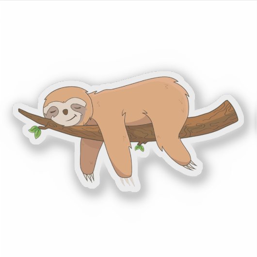Cute Sleepy Sloth Sticker (Vorderseite)