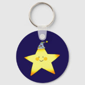 Cute Sleepy Star Cartoon Illustration Schlüsselanhänger (Vorderseite)