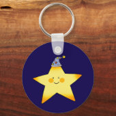 Cute Sleepy Star Cartoon Illustration Schlüsselanhänger (Rückseite)