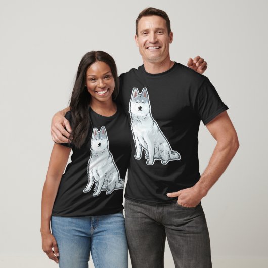 Cute Sleigh Dog Siberian Husky T-Shirt (Unisex)