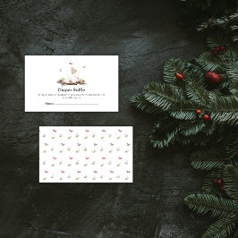 Cute Sleigh Polar Bear Diaper Raffle Baby Shower Begleitkarte