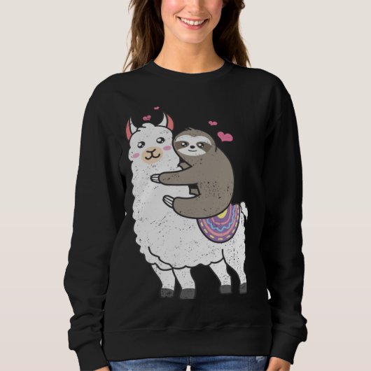 Cute Sloth Alpaca Lazy Sloths Owner Animal Graphi Sweatshirt (Vorderseite)