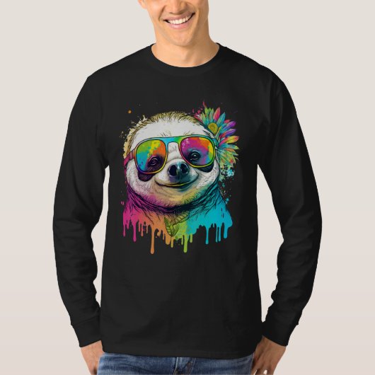 Cute Sloth Animal on Sloth 3 T-Shirt (Vorderseite)