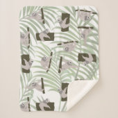 Cute Sloth Animal Pattern in Wild Forest Sherpadecke (Vorderseite)