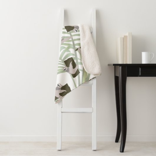 Cute Sloth Animal Pattern in Wild Forest Sherpadecke (Beispiel)