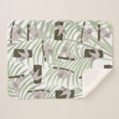 Cute Sloth Animal Pattern in Wild Forest Sherpadecke (Vorderseite (Horizontal))