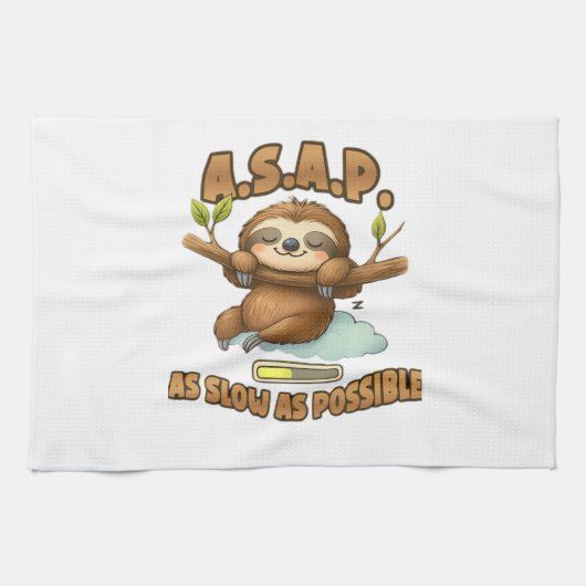 Cute Sloth ASAP � As Slow As Possible Classic T-Sh Geschirrtuch (Horizontal)