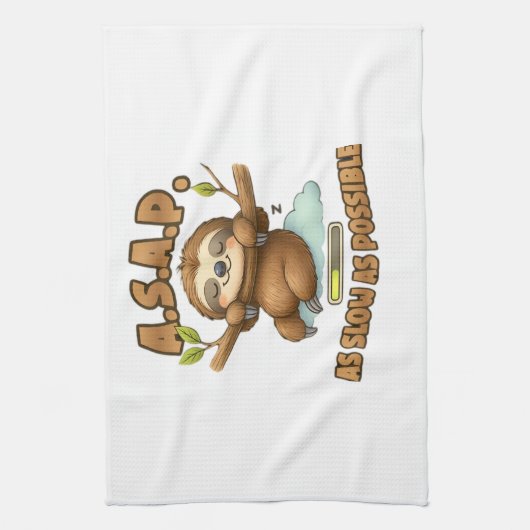 Cute Sloth ASAP � As Slow As Possible Classic T-Sh Geschirrtuch (Vertikal)