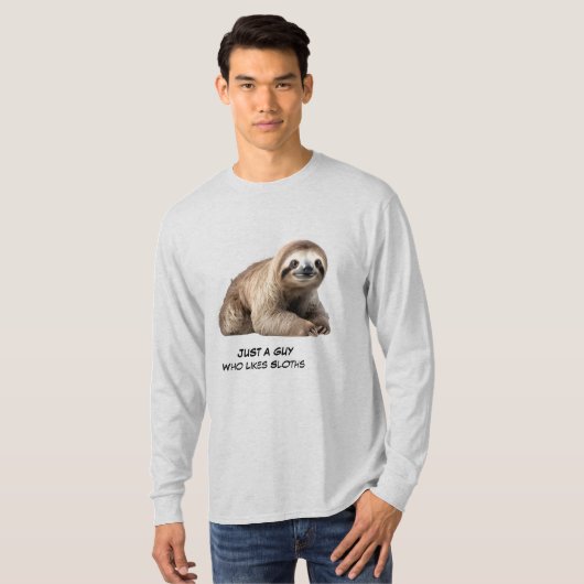 Cute Sloth Background T-Shirt (Vorne ganz)