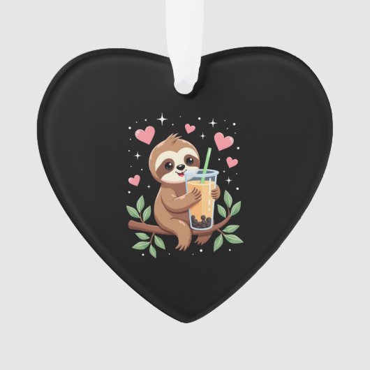 Cute Sloth Boba Bubble Milk Tea Kawaii Women Girls Ornament (Vorderseite)