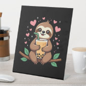 Cute Sloth Boba Bubble Milk Tea Kawaii Women Girls Sockelschild (In Situ)