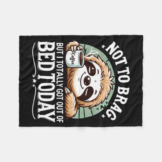 Cute Sloth Coffee Funny Quote Caffeine Lover Gift Fleecedecke (Vorderseite (Horizontal))