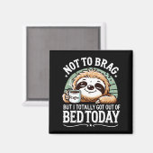 Cute Sloth Coffee Funny Quote Caffeine Lover Gift  Magnet (Vorderseite/Rückseite)
