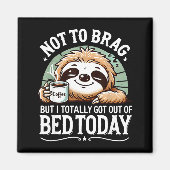 Cute Sloth Coffee Funny Quote Caffeine Lover Gift Magnet (Vorne)