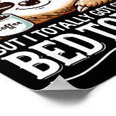 Cute Sloth Coffee Funny Quote Caffeine Lover Gift Poster (Ecke)