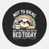 Cute Sloth Coffee Funny Quote Caffeine Lover Gift Runder Aufkleber (Vorderseite)