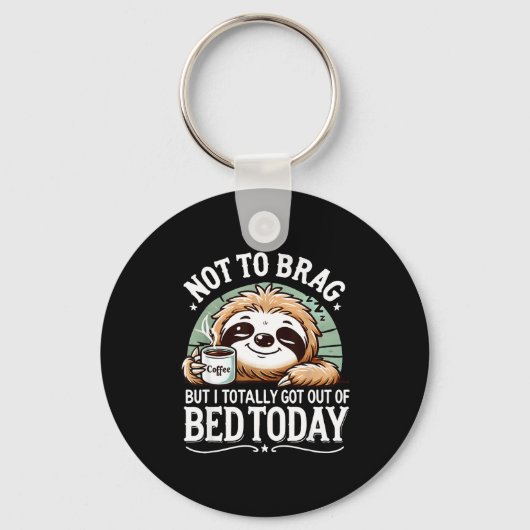 Cute Sloth Coffee Funny Quote Caffeine Lover Gift Schlüsselanhänger (Vorderseite)
