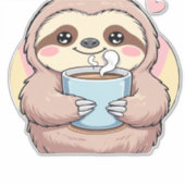 Cute Sloth Coffee Lover Shirt � Funny Fueled by Co Aufkleber (Vorderseite)