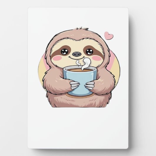 Cute Sloth Coffee Lover Shirt � Funny Fueled by Co Fotoplatte (Vorderseite)
