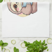 Cute Sloth Coffee Lover Shirt � Funny Fueled by Co Geschirrtuch (Gefaltet)