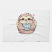 Cute Sloth Coffee Lover Shirt � Funny Fueled by Co Geschirrtuch (Horizontal)