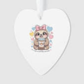 Cute Sloth Coffee Lover Shirt � Funny Fueled by Co Ornament (Vorderseite)