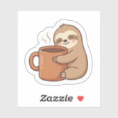 Cute Sloth Coffee Sticker (Blatt)