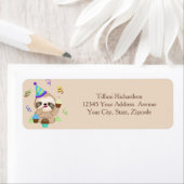 Cute Sloth Cupcake Birthday Party Return Address (Insitu)
