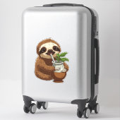 Cute Sloth Drinking Yerba Mate � Adorable Kawaii A Aufkleber (Koffer)