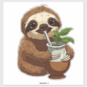 Cute Sloth Drinking Yerba Mate � Adorable Kawaii A Aufkleber (Blatt)
