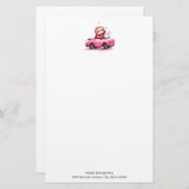 Cute Sloth Driving a Pink Convertible Briefpapier (Vorne/Hinten)