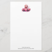 Cute Sloth Driving a Pink Convertible Briefpapier (Vorderseite)
