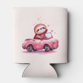 Cute Sloth Driving a Pink Convertible Dosenkühler (Rückseite)