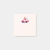 Cute Sloth Driving a Pink Convertible Post-it Klebezettel (Vorderseite)