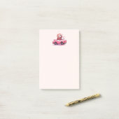 Cute Sloth Driving a Pink Convertible Post-it Klebezettel (Auf Schreibtisch)